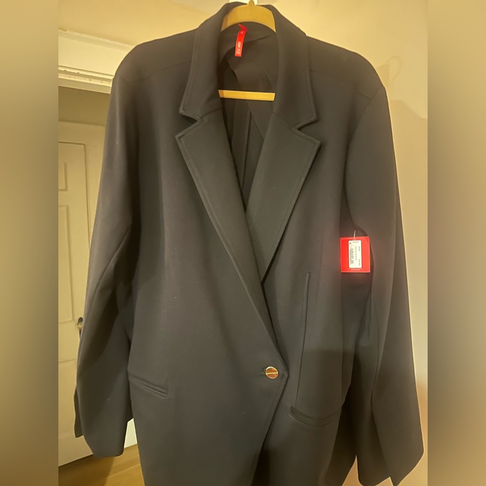 Spanx size 3x Perfect collarless blazer black